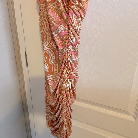 NWOT International Concepts Midi Wrap Dress pink and orange size medium - Picture 4 of 8